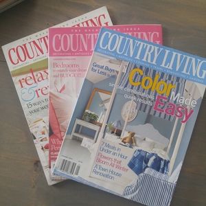 3 country Living Magazines from 2004